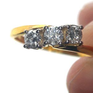 Diamonds .46ct Solid 14K Yellow Gold Ring